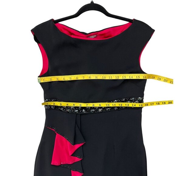 VPD Collection Black Beaded Cocktail Dress Size 46 (US 10) Made In Italy (NWT) - Picture 9 of 12